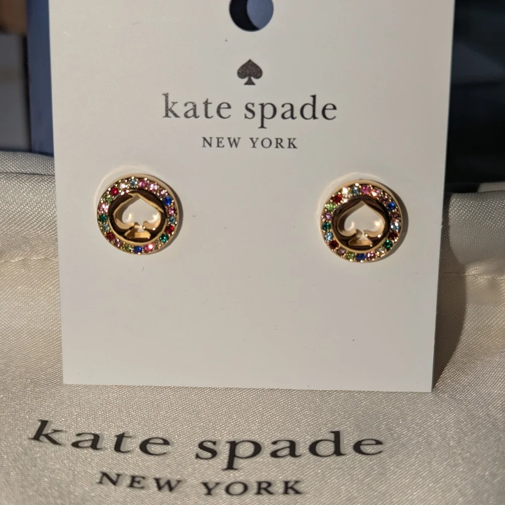 NWT Kate Spade Multicolor Spot The Spade Stud Earrings